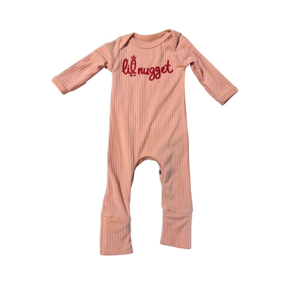 NWOT Stafaz Baby Lil Nugget Chick fil a Dusty Pink Bodysuit Lond Sleeve Size‎ NB